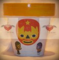 Maceta Diseño en barro nro. 10 Colección Luchadores Mexicanos