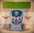 Maceta Diseño en barro nro. 10 Colección Luchadores Mexicanos