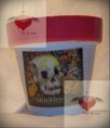 Maceta Diseño en barro nro. 10 Colección ESTAMPILLA DIA DE LOS MUERTOS